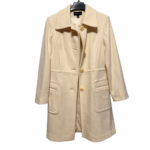 Braetan Cream Wool Blend Coat  – Classic Warm Winter Dress Coat L - Picture 3 of 10